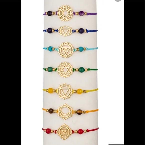 Chakra Yoga Heaking Energy 7 Colorful Bracelts - Picture 1 of 7